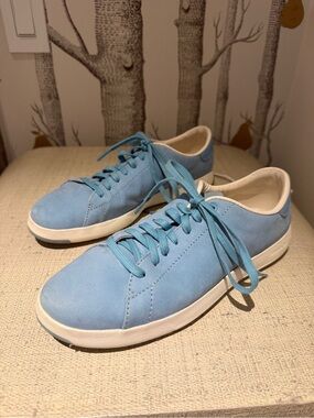 Cole Haan Light Blue and White GrandPro Lace-Up Sneakers